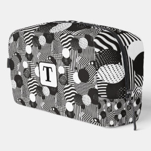 Background black & white abstract lines circles 1 dopp kit