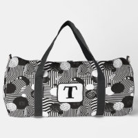 Background black & white abstract lines circles 1