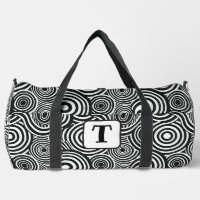 Background black & white abstract lines circles 3