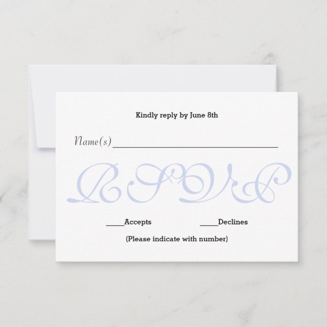Background Blue - RSVP Reception Response Card (Front)