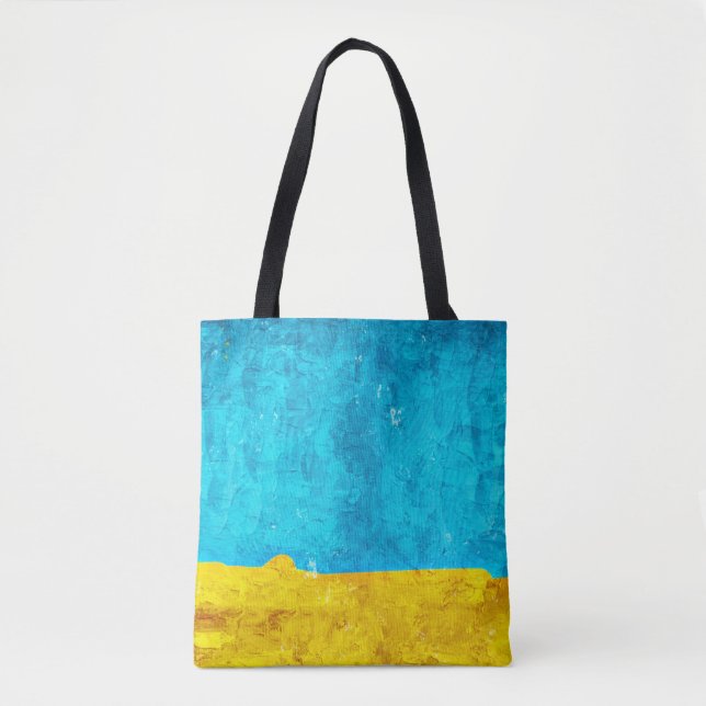 Background blue yellow art tote bag (Front)