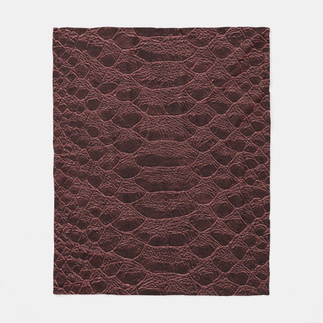 background - brown reptile leather texture - Croco Fleece Blanket (Front)