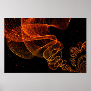 Background circles fractal template poster