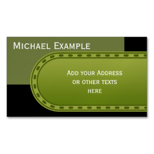 Background Colour Blocking - olive green gradients Magnetic Business Card