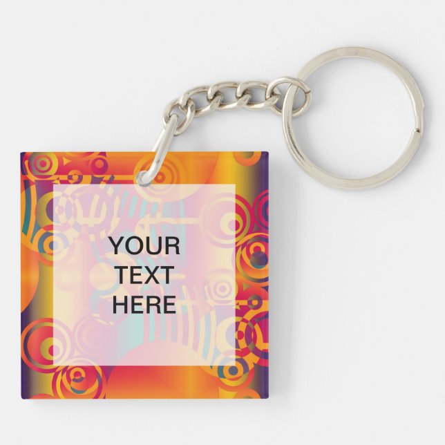 Background Composing - Modern Colourful Circle Key Ring (Back)