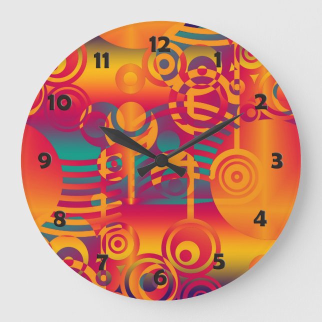 Background Composing - Modern Colourful Circle Large Clock (Front)