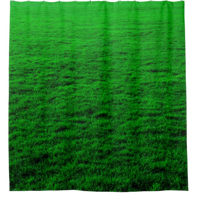 Background green grass lawn shower curtain (Front)