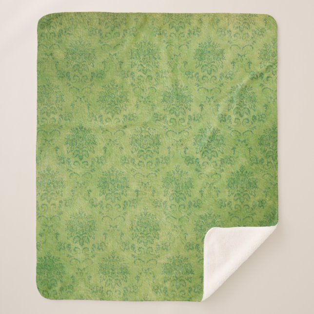 Background green template texture sherpa blanket (Front)