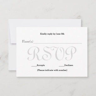 Background Grey Typo- RSVP Reception Response Card