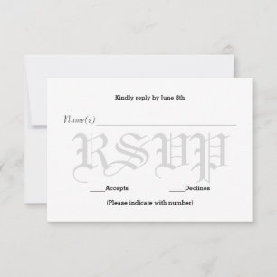 Background Grey Wedding Text - RSVP Response Card