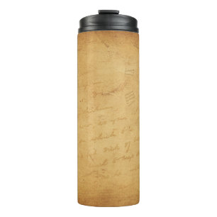 Background image flower writing thermal tumbler
