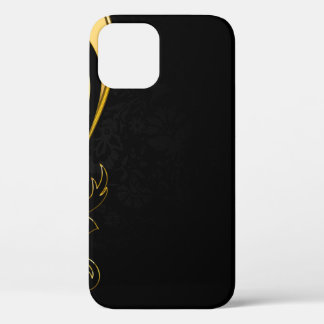 Background image gold frame floral iPhone 12 case