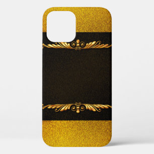 Background image gold frame floral iPhone 12 case