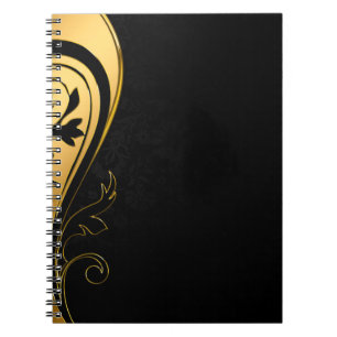 Background image gold frame floral notebook