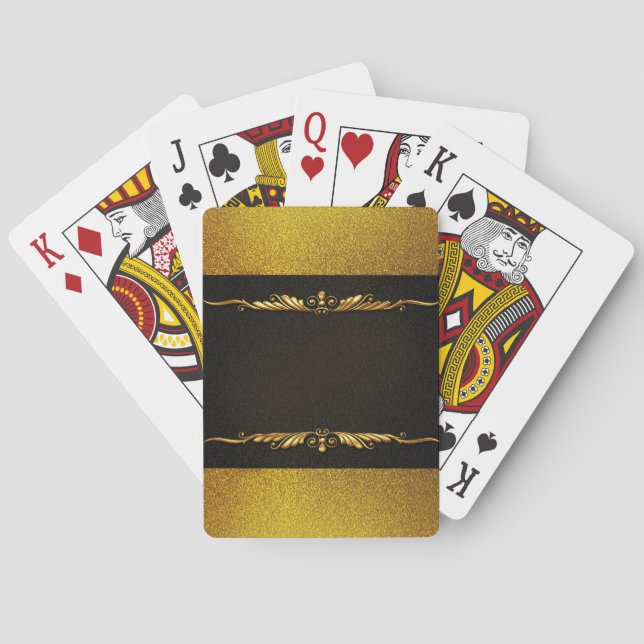 Background Image Gold Frame Playing Cards (Back)