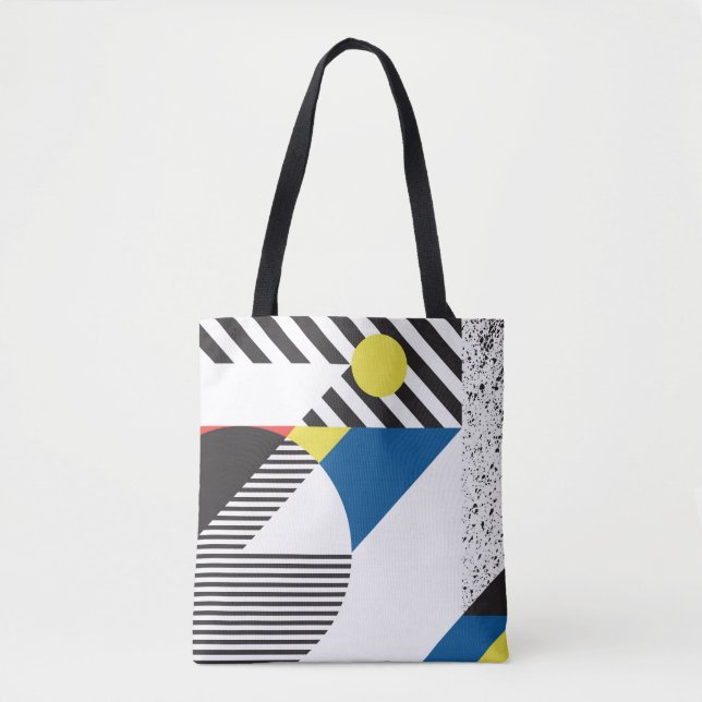 Background in retro modern style tote bag (Front)
