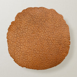 Background leather brown close up round cushion