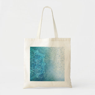 Background Mandala Grunge Pattern Text Green Tote Bag