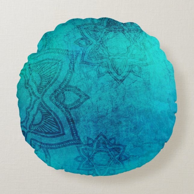 Background mandala grunge texture round cushion (Front)
