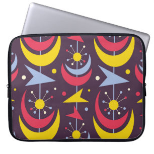 Background mid-century modern vintage art. Abstrac Laptop Sleeve