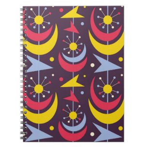 Background mid-century modern vintage art. Abstrac Notebook