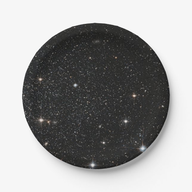 Background - Night Sky & Stars Paper Plate (Front)