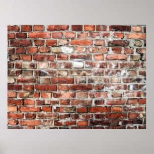 Background of a Red and Grey Brick Wall Poster