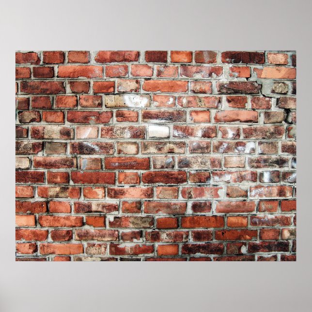 Background of a Red and Grey Brick Wall Poster (Front)