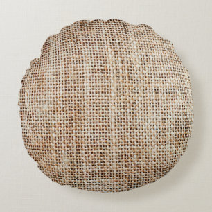 Background of burlap hessian round cushion