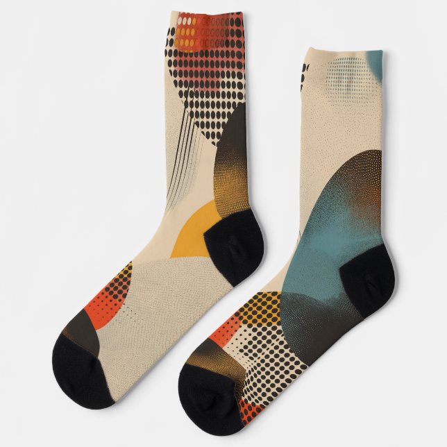 Background of circles and dot patterns socks (Left)