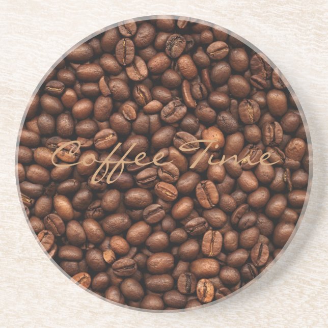 Background Of Coffee Beans Coaster (Front)
