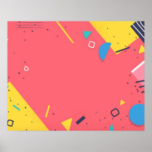 Background of colourful shapes and design elements poster