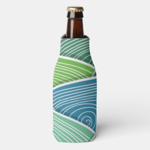 Background of curled abstract green waves bottle cooler