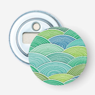 Background of curled abstract green waves bottle opener