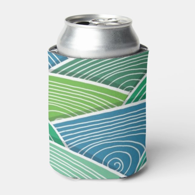 Background of curled abstract green waves can cooler (Can Front)