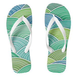 Background of curled abstract green waves jandals