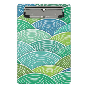 Background of curled abstract green waves mini clipboard