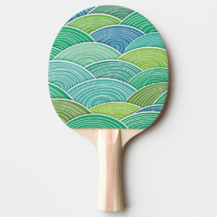 Background of curled abstract green waves ping pong paddle