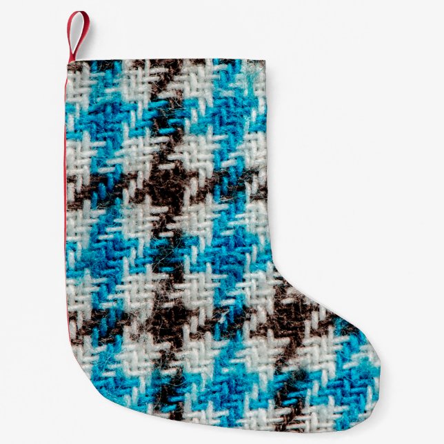 Background of flannel fabric texture. small christmas stocking (Front)