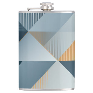 Background of geometric shapes in greys hip flask