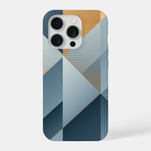 Background of geometric shapes in greys iPhone 15 pro case