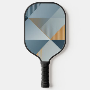 Background of geometric shapes in greys pickleball paddle