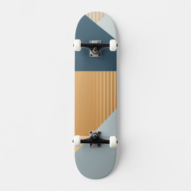 Background of geometric shapes in greys skateboard (Front)