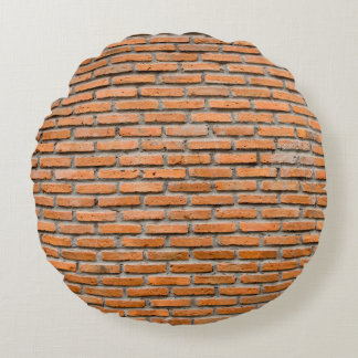 Background of old vintage brick wallaging, antique round cushion