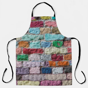 Background of painted colour brick wall texture apron