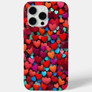 Background of red hearts romance video new quality iPhone 15 pro max case