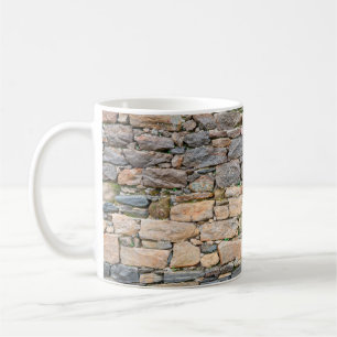 background of stone wall texture photoabandoned, a coffee mug