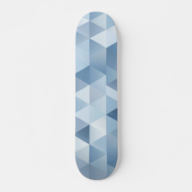 Background of triangles in blue and grey skateboard (Front)