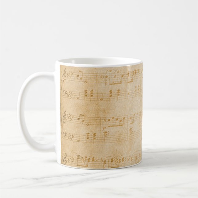 Background old vintage parchment coffee mug (Left)