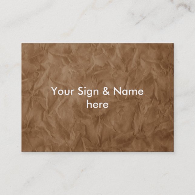 Background PAPER TEXTURE - dirty brown Business Card (Front)